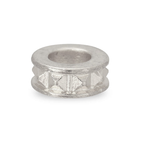 Large hole rondelle studs rhodium color