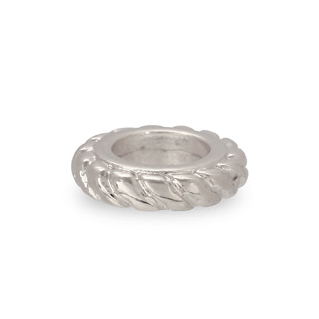 Large hole rondelle twist rhodium color