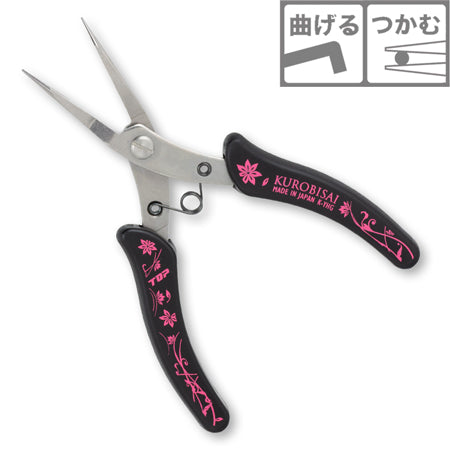 K-YHG 平ヤットコ ギザ付 黒(KUROBISAI)