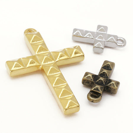 チャーム スタッズ クロス 金古美