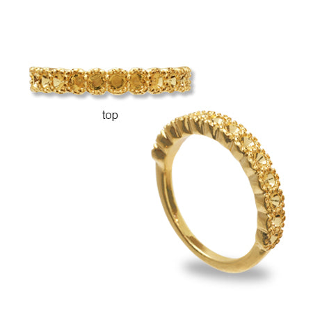 リング台 ハーフエタニティ3 ラウンドミル #1028 PP13 ゴールド