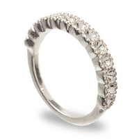 リング台 ハーフエタニティ3 ラウンドミル #1028 PP13 ロジウムカラー