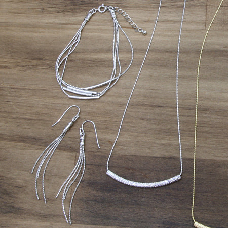 デザイン曲パイプ 格子 ロジウムカラー【アウトレット】