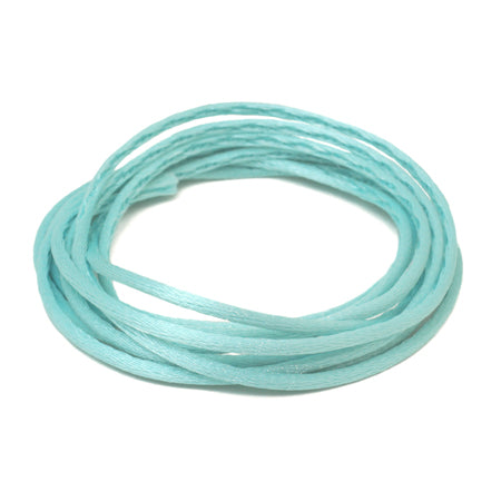 French satin cord turquoise green