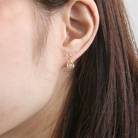 Non-piercing earrings with resin rings, clear/G