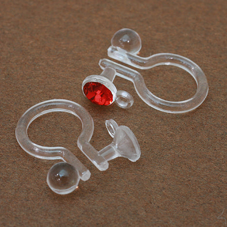 ノンホールピアス 樹脂石座カン付 クリア