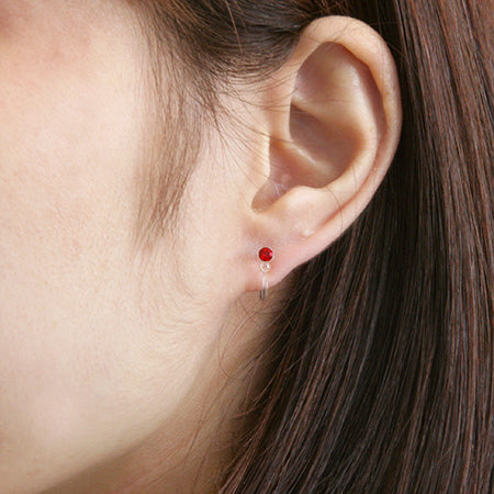 ノンホールピアス 樹脂石座カン付 クリア