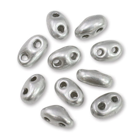 Czech Seed Twin Silver Matte