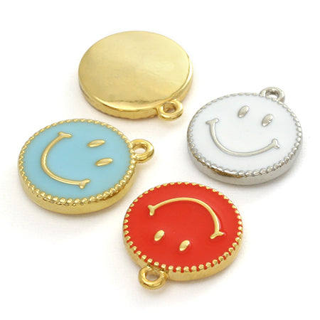 Charm initial plate smile red/G