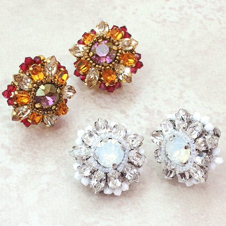 イヤリング シャワー 蝶バネ ロジウムカラー