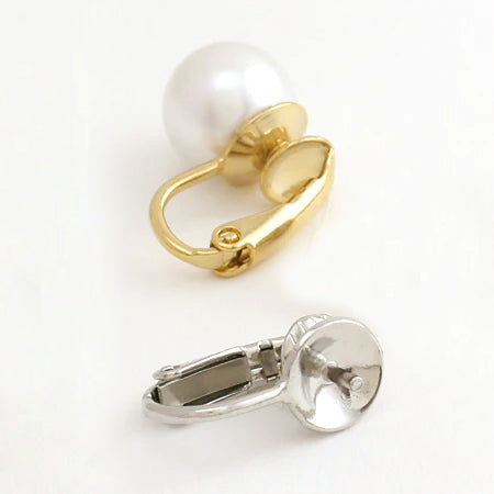 イヤリング バネ式芯立 ロジウムカラー