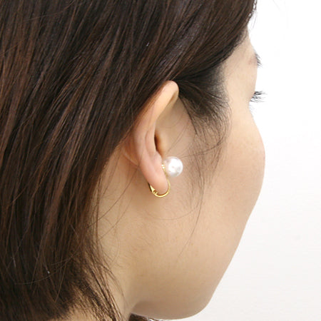 イヤリング バネ式芯立 ロジウムカラー