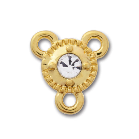 Design connector with round stone crystal/G