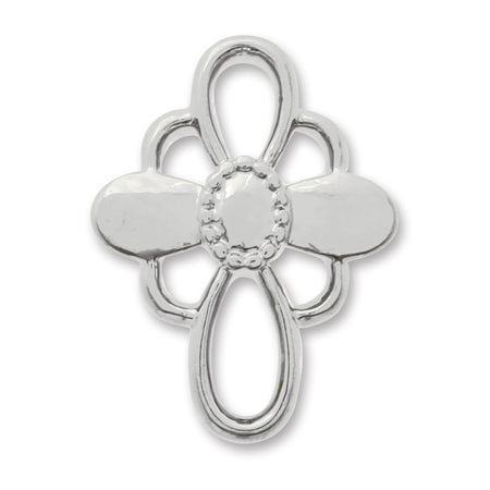 Design connector cross rhodium color