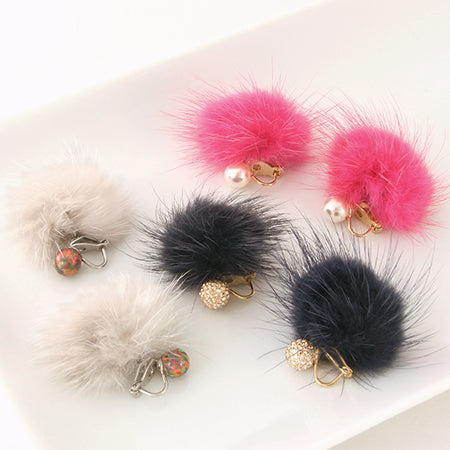 ミンクボール カン付(口閉じ) Lt.ベージュ【アウトレット】