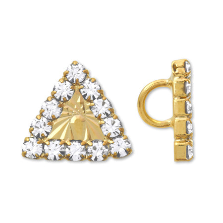 ボタン ウェーブカット トライアングル クリスタル/G【アウトレット】