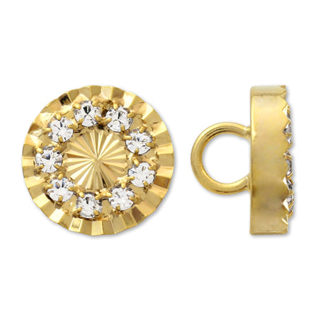 ボタン ウェーブカット ラウンド クリスタル/G【アウトレット】