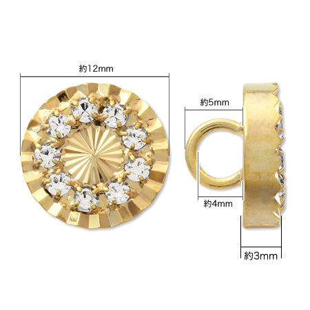 ボタン ウェーブカット ラウンド クリスタル/G【アウトレット】