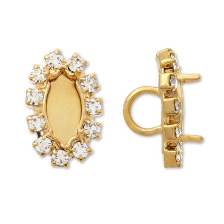 石座付ボタン #4228 クリスタル/G【アウトレット】