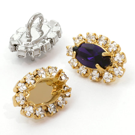 石座付ボタン #4228 クリスタル/G【アウトレット】