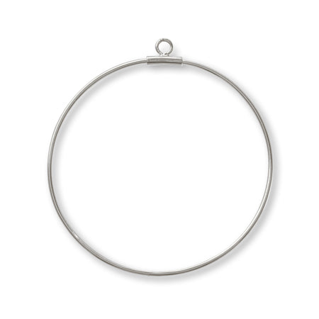 Wire hoop round rhodium color