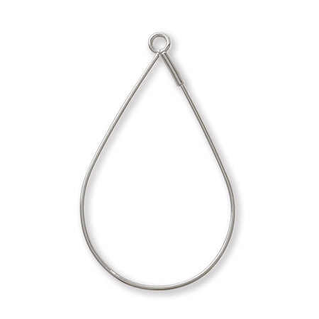 Wire hoop drop rhodium color