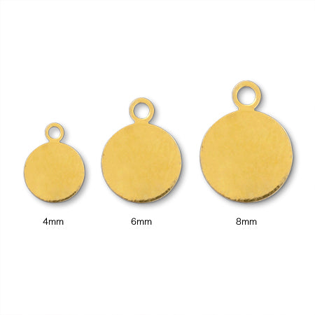 Metal parts with 1 round plate, rhodium color