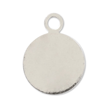 Metal parts with 1 round plate, rhodium color