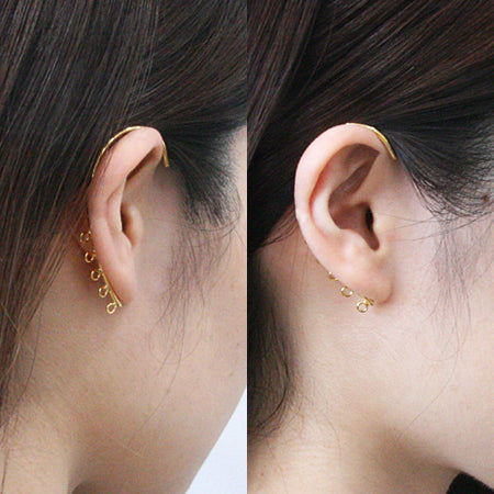 イヤーフック 5カン付 ロジウムカラー