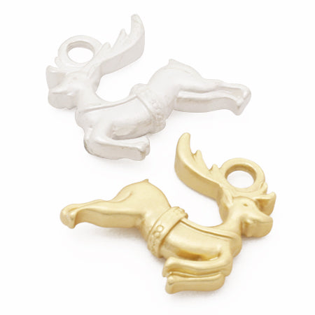 Charm gallop reindeer matte silver