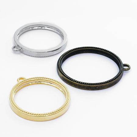 デザインフレームミル打 ラウンド ロジウムカラー