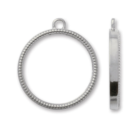 Design frame mill hammered round rhodium color