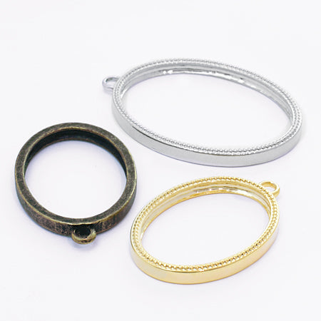 デザインフレームミル打 オーバル 金古美