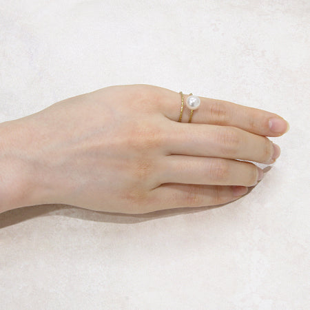 Ring stand with double bowl, rhodium color