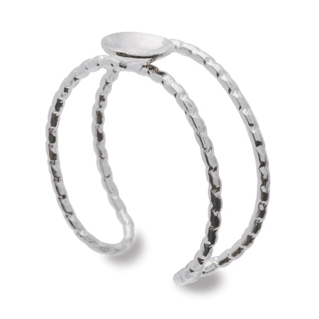 Ring stand with double bowl, rhodium color