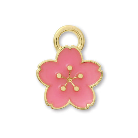 チャーム 和風 霞桜 エポ付 濃桃/G