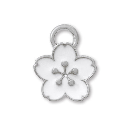 チャーム 和風 霞桜 エポ付 白/RC