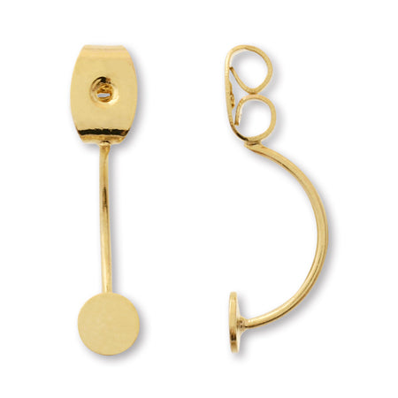 Earring catch round plate gold