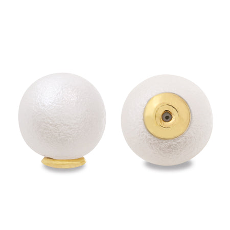 Resin pearl catch embossed white