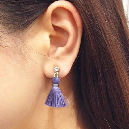 イヤリング ネジバネ石付 クリスタル/RC