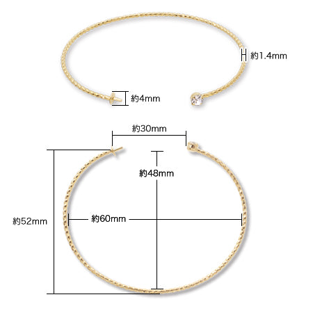 Bangle striped rhodium collar