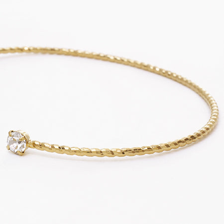 Pattern line bangle, one side core, gold