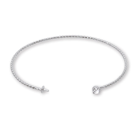 Bangle striped rhodium collar