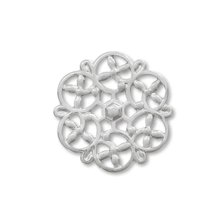 Sukasi parts hexagon approx. 14mm rhodium color