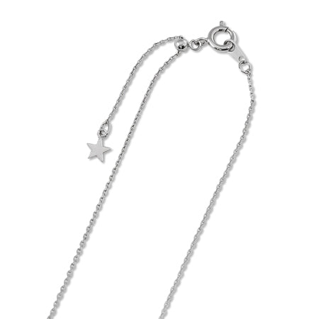 Slide chain necklace 225DC4 rhodium color