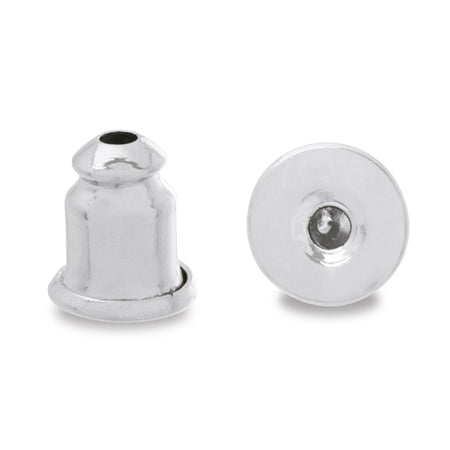 Earring catch with rubber rhodium color