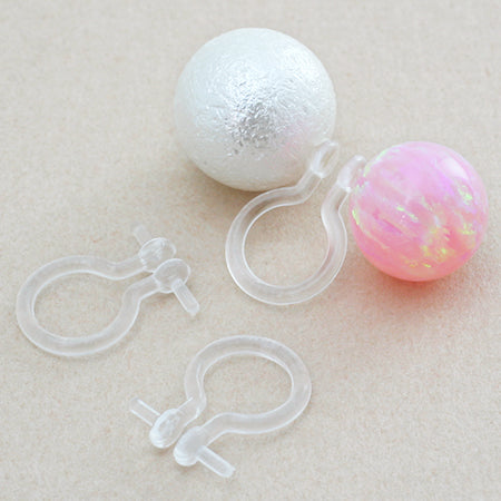 ノンホールピアス 両側芯立 クリア