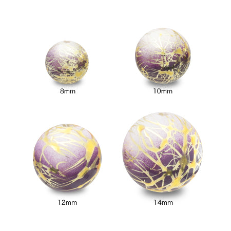 Arabesque beads gold line purple