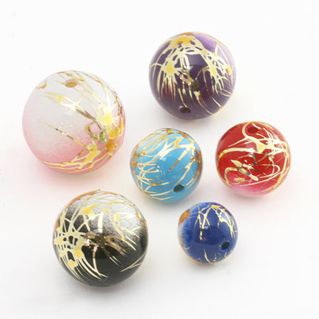 Arabesque beads gold line purple