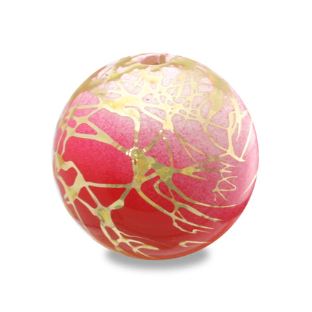 Arabesque beads gold line red